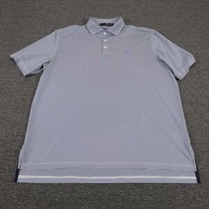 Ralph Lauren RLX Polo Shirt Mens XL Blue Striped Golf Performance Stretch